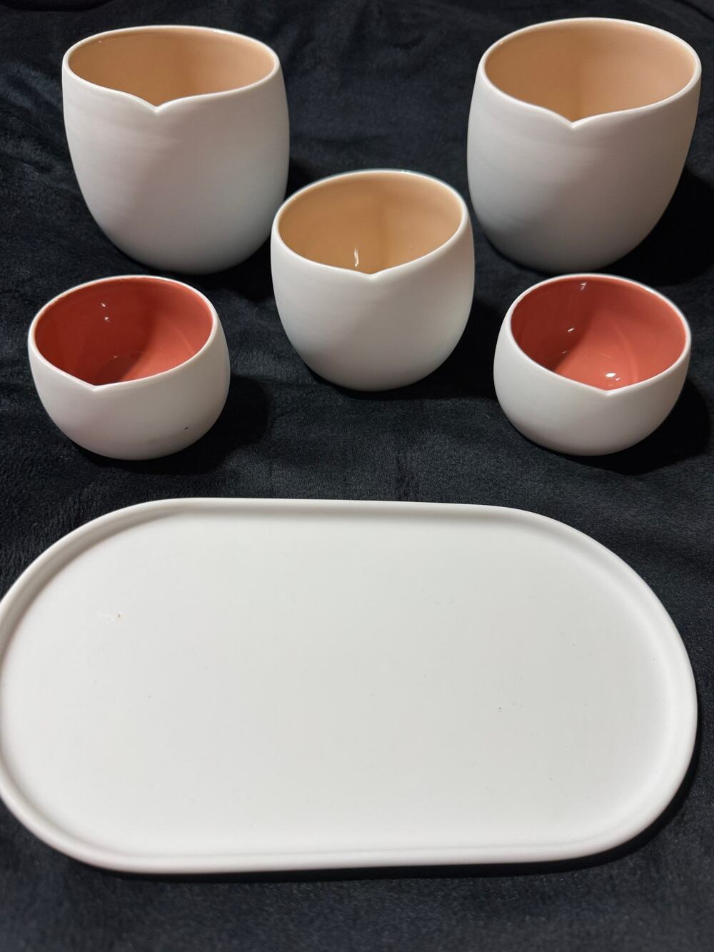 India Mahdavi x Nespresso 6 piece Mugs/Cups, Tray Set